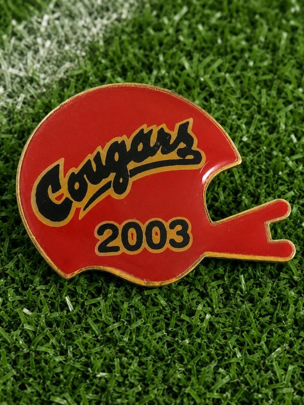 Cougars Team Football Helmet Vintage 2003 Season Lapel Pin - Player Fan Badge